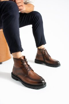 SHOEMAKER El Yapımı Taba Klasik Erkek Çizme Bot | Kışlık ve Suya Dayanıklı E-222TB