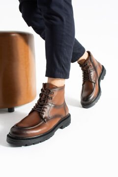 SHOEMAKER El Yapımı Taba Klasik Erkek Çizme Bot | Kışlık ve Suya Dayanıklı E-222TB