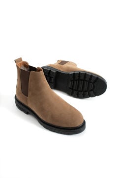 ShoeMaker Bej Hakiki Nubuk Erkek Chelsea Çizme E-211BN