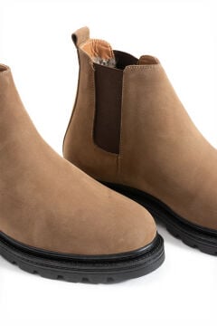 ShoeMaker Bej Hakiki Nubuk Erkek Chelsea Çizme E-211BN