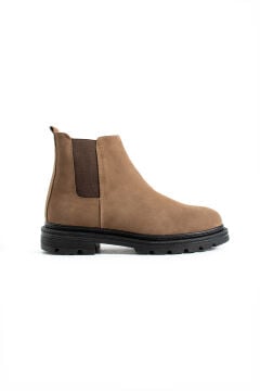 ShoeMaker Bej Hakiki Nubuk Erkek Chelsea Çizme E-211BN