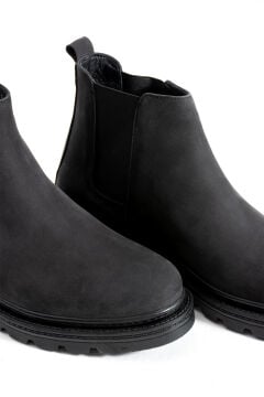 ShoeMaker Siyah Hakiki Nubuk Erkek Chelsea Çizme E-211SN