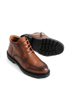 ShoeMaker Taba Floter Deri Fermuarlı / Bağcıklı Erkek Bot E-244TB
