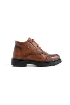 ShoeMaker Taba Floter Deri Fermuarlı / Bağcıklı Erkek Bot E-244TB