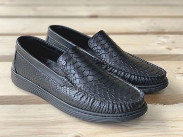 Deri-G Siyah Yılan Loafer 443SYH