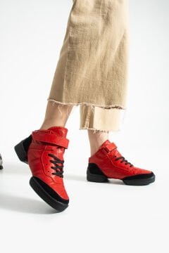 SüperSport Kırmızı Bayan,Erkek Hakiki Deri Dans ve Yürüyüş Ayakkabısı DSB-K