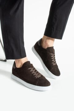 ShoeMaker  Kahverengi Süet Hakiki Deri Erkek Sneakers C-058KHS