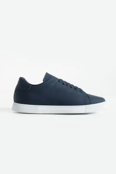 ShoeMaker Lacivert Mat Hakiki Deri Erkek Sneakers C-058LM