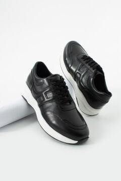 ShoeMaker Siyah Hakiki Deri El Yapımı Sneakers C-060SY