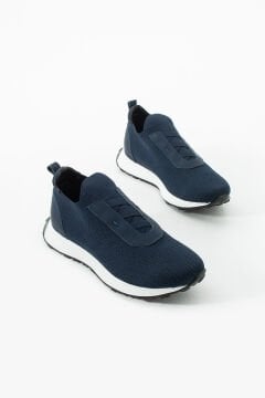 ShoeMaker Lacivert Triko Hakiki Deri Erkek Sneakers TRK18L