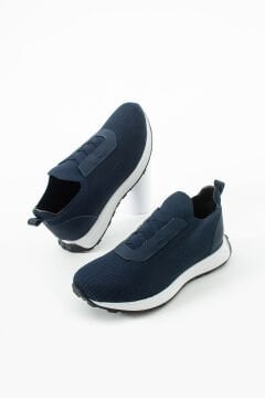ShoeMaker Lacivert Triko Hakiki Deri Erkek Sneakers TRK18L