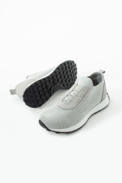 ShoeMaker Açık Gri Triko Hakiki Deri Erkek Sneakers TRK18G