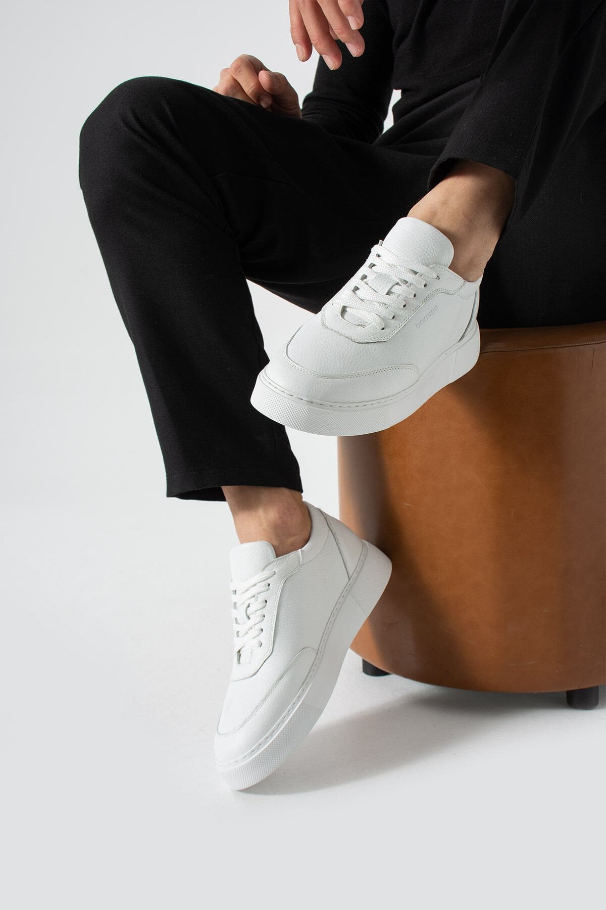 Bamigo Beyaz Floter Hakiki Deri Sneakers C51BY