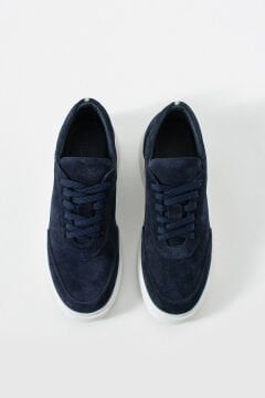Bamigo Lacivert Süet Hakiki Deri Sneakers C51LS